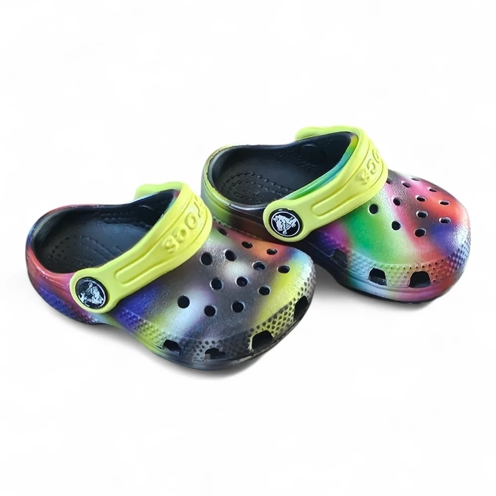 Kids Toddler Unisex Tie-Dye Crocs Classic Clog Size C4